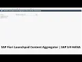 Launchpad Content Aggregator SAP HANA