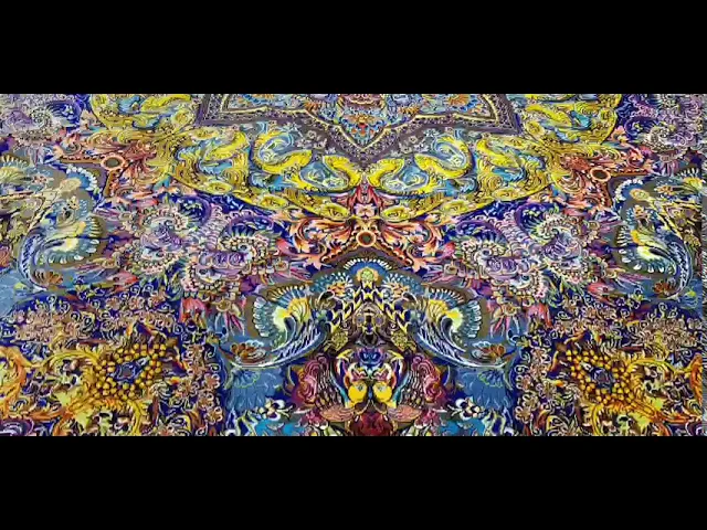 Noori Workshop Medallion (Rachak Toranj) Colorful x Navy Living Room Size 139x203cm (ID1153)