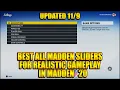 Best ALL MADDEN Sliders For Realistic Gameplay In Madden 20