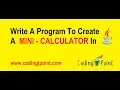 Java Programming - A Mini Calculator