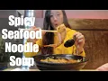 Spicy Korean Seafood Noodle Soup Mukbang at The Ppong