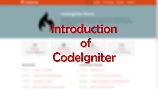 CodeIgniter programming tutorials - introduction