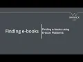 Finding e-books using e-book platforms