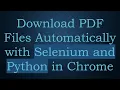 Download PDF Files Automatically with Selenium and Python in Chrome