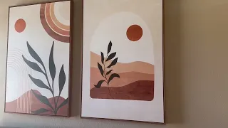 wall26 Framed Canvas Print Wall Art Set Boho Mid Century Geometric Desert Plant Sun Nature Review