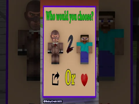 Should Baby Steve choose family or TF2?🤞💖 #minecraft#shorts