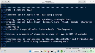Common classes from java lang package