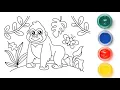 How to Draw a GORILLA for kids GORILLA Coloring Pages For Kids