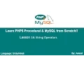 PHP Procedural MySQLi Lesson 16 String Operators