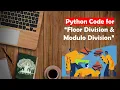 Learn Python in Tamil Floor Division and Modulo in Python TAMIL
