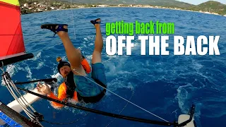 OFF THE BACK! how to get back on your catamaran