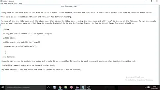 Syntax and Comments in Java Programming in eclipse IDE Part 2