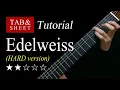 Edelweiss HARD version - Fingerstyle Lesson TAB