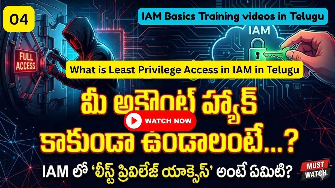 What is Least Privilege Access in IAM in Telugu 04 🔑(Least Privilege) IAM Basics Training videos