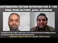 Automation Testing Mock Interview POM Selenium Framework Advance JAVA Java Collections 5 YOE