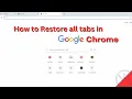 Download Lagu How to Restore Tabs in Google Chrome Laptop | Recover Tabs After Shutdown 🔄🌐