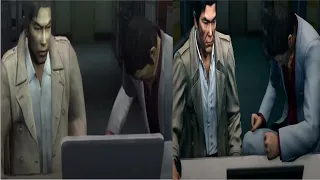 Kiryu slams a desk Yakuza 2 vs Yakuza Kiwami 2