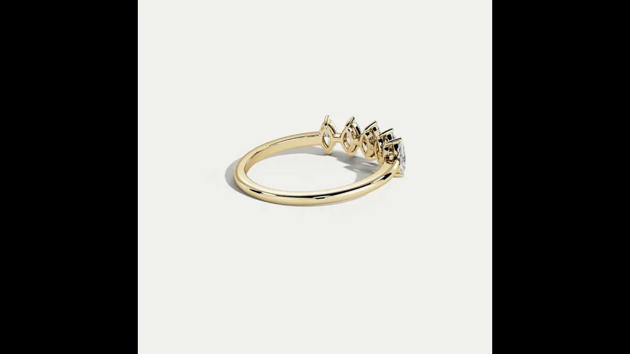 Floating Marquise Cut Lab-Grown Diamond Five-Stone Anniversary Ring