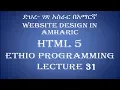 Lecture 31 website html div and hr element Programming Tutorial in Amharic