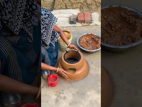 Mud stove making! 🔥 #shorts