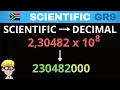 Scientific Notation grade 9 Scientific to Decimal