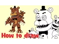 How to draw Adventure Nightmare Freddy FNaF World FNaF4 Animatronics