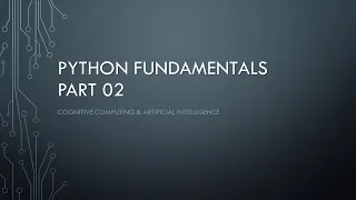 Python Fundamentals - Part 02