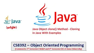 Java Object Cloning Syntax and Programs Object Oriented Programming Tamil 33