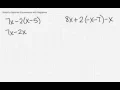 Simplify Algebraic Expressions with Negatives