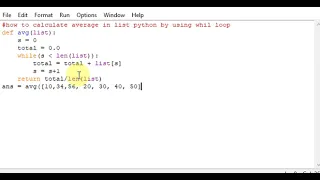 how to calculate average in list python by using whil loop