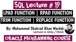 Character functions in Oracle LPAD RPAD TRIM REPLACE Character Manipulation Functions