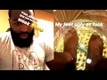 Adrien Broner fixing his dusty feet