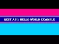 Restful Web Service Tutorial Hello World Example