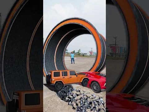 Jcb car passing on road tunnel 😯 #viralshorts #shorts #vfx #shortsfeed #shortsyoutube