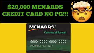 20 000 Menards Commercial Credit Card Approval No PG