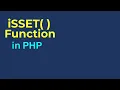 isset Function in PHP Bangla
