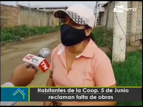 Habitantes de la Coop. 5 de Junio reclaman falta de obras