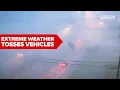 Traffic camera captures car flipped in Ohio storm