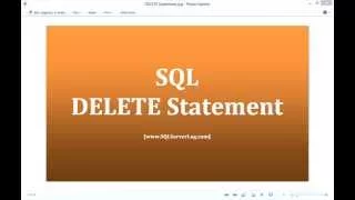 24 - SQL DELETE Statement