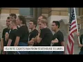 ISU ROTC cadets carry POW-MIA flags on run from Ames to state capitol