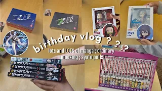  late birthday vlog lots and lots of manga oddinary unboxing ayato pulls