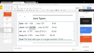 Java Tutorial 2 - primitive data types