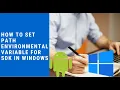 How to Set Path Environmental Variable for SDK in Windows Android Path Windows