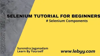Selenium Online Training Selenium components Selenium Tutorial for Beginners