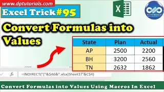 Convert Formulas into Values Using Macros In Excel Excel Tricks dptutorials