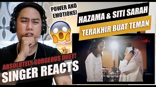 Download HAZAMA \u0026 SITI SARAH - TERAKHIR BUAT TEMAN | SINGER REACTION MP3