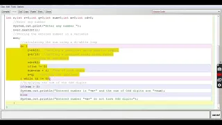 SUM OF ODD DIGITS OF ANY NUMBER JAVA CLASS by ASHISH