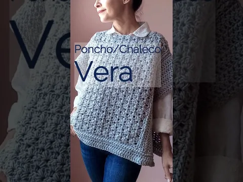 ¡Teje un PONCHO/CHALECO a crochet facilísimo!!!