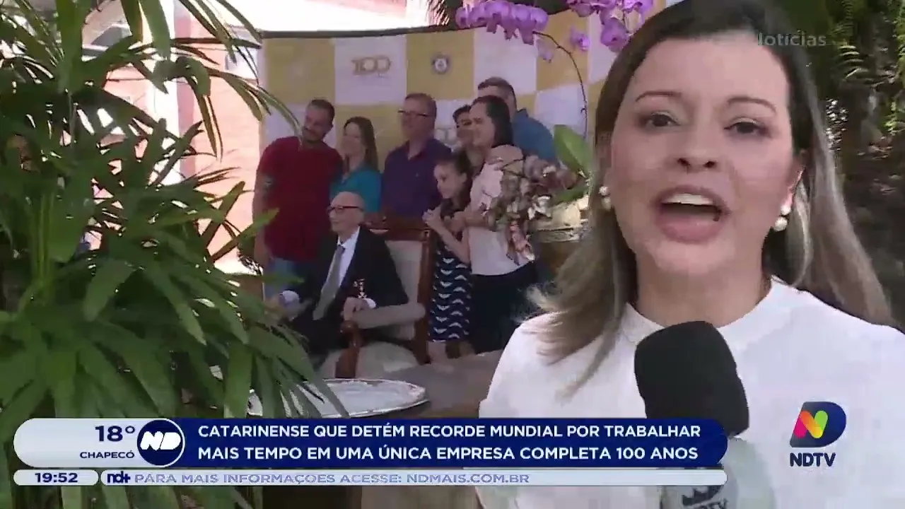 Catarinense que detém recorde de funcionário mais antigo do mundo completa 100 anos