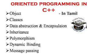 Basic Concepts of Object oriented programming in C - In Tamil